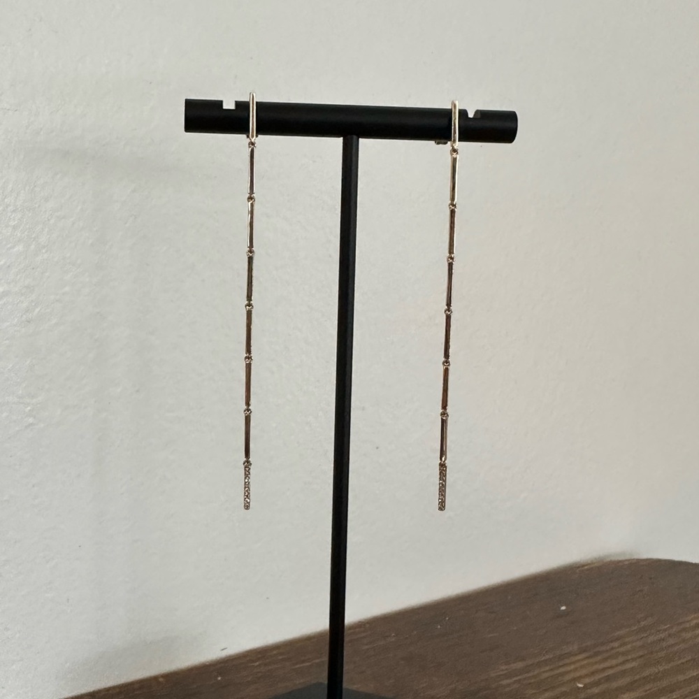 EF Collection Diamond 14k Yellow Gold Earrings